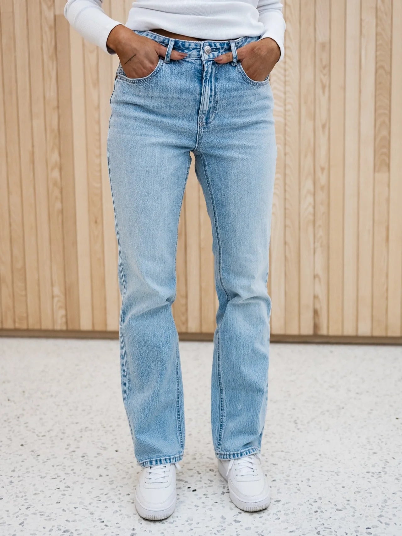 VMTESSA straight Jeans - Light Blue Denim